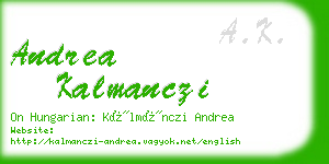 andrea kalmanczi business card